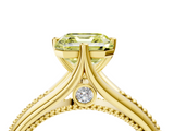 Yellow gold Fancy Yellow Asscher  Solitaire Beaded Band Six-Prong Setting_4