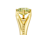 Yellow gold Fancy Yellow Asscher  Solitaire Beaded Band Six-Prong Setting_5