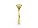 Yellow gold Fancy Yellow Asscher  Solitaire Beaded Band with Four-Prong Setting_2