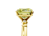 Yellow gold Fancy Yellow Asscher  Solitaire Beaded Band with Four-Prong Setting_5