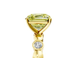 Yellow gold Fancy Yellow Asscher  Solitaire Bezel-Set Diamond Ring with Beaded Band and Four-Prong Setting_54