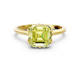 Yellow gold Fancy Yellow Asscher  Solitaire Cathedral Diamond Ring with Six-Prong Setting_22