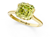 Yellow gold Fancy Yellow Asscher  Solitaire Cathedral Diamond Ring with Six-Prong Setting_23