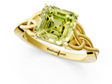 Yellow gold Fancy Yellow Asscher  Solitaire Celtic Knot Engagement Ring with Four-Prong Setting_68