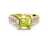 Yellow gold Fancy Yellow Asscher  Solitaire Channel-Set Diamond Engagement Ring with Four-Prong Setting_31