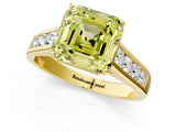 Yellow gold Fancy Yellow Asscher  Solitaire Channel-Set Diamond Engagement Ring with Four-Prong Setting_32