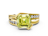 Yellow gold Fancy Yellow Asscher  Solitaire Channel-Set Split Shank Ring with Tension Prong Setting_3