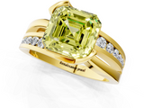 Yellow gold Fancy Yellow Asscher  Solitaire Channel-Set Split Shank Ring with Tension Prong Setting_4