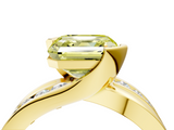 Yellow gold Fancy Yellow Asscher  Solitaire Channel-Set Split Shank Ring with Tension Prong Setting_7