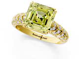 Yellow gold Fancy Yellow Asscher  Solitaire Chevron Pave Diamond Engagement Ring with Six-Prong Setting_4