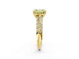 Yellow gold Fancy Yellow Asscher  Solitaire Chevron Pave Diamond Engagement Ring with Six-Prong Setting_5