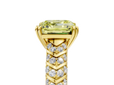 Yellow gold Fancy Yellow Asscher  Solitaire Chevron Pave Diamond Engagement Ring with Six-Prong Setting_8