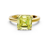 Yellow gold Fancy Yellow Asscher  Solitaire Diamond Engagement Ring with Four-Prong Setting on a Classic Band_20