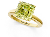 Yellow gold Fancy Yellow Asscher  Solitaire Diamond Engagement Ring with Four-Prong Setting on a Classic Band_21