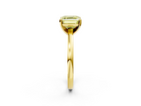 Yellow gold Fancy Yellow Asscher  Solitaire Diamond Engagement Ring with Four-Prong Setting on a Classic Band_22