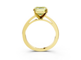 Yellow gold Fancy Yellow Asscher  Solitaire Diamond Engagement Ring with Four-Prong Setting on a Classic Band_23