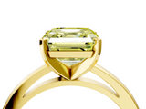 Yellow gold Fancy Yellow Asscher  Solitaire Diamond Engagement Ring with Four-Prong Setting on a Classic Band_24