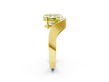 Yellow gold Fancy Yellow Asscher  Solitaire Diamond Engagement Ring with Pave Band and Four-Prong Setting 3