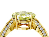 Yellow gold Fancy Yellow Asscher  Solitaire Diamond Engagement Ring with Pave Band and Four-Prong Setting 5