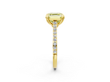 Yellow gold Fancy Yellow Asscher  Solitaire Diamond Engagement Ring with Pave Band and Six-Prong Setting_2
