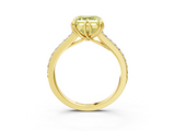 Yellow gold Fancy Yellow Asscher  Solitaire Diamond Engagement Ring with Pave Band and Six-Prong Setting_3