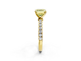 Yellow gold Fancy Yellow Asscher  Solitaire Diamond Pavé Band with Four-Prong Setting_2