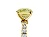 Yellow gold Fancy Yellow Asscher  Solitaire Diamond Pavé Band with Four-Prong Setting_5