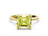 Yellow gold Fancy Yellow Asscher  Solitaire Diamond Ring with 4-Prong Setting on a Classic Band_3