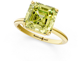 Yellow gold Fancy Yellow Asscher  Solitaire Diamond Ring with 4-Prong Setting on a Classic Band_4