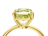 Yellow gold Fancy Yellow Asscher  Solitaire Diamond Ring with 4-Prong Setting on a Classic Band_7