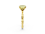 Yellow gold Fancy Yellow Asscher  Solitaire Diamond Ring with Bamboo Band and Four-Prong Setting_18
