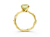 Yellow gold Fancy Yellow Asscher  Solitaire Diamond Ring with Bamboo Band and Four-Prong Setting_19