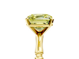 Yellow gold Fancy Yellow Asscher  Solitaire Diamond Ring with Bamboo Band and Four-Prong Setting_21