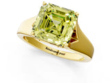 Yellow gold Fancy Yellow Asscher  Solitaire Diamond Ring with Cathedral Band and Four-Prong Setting_66