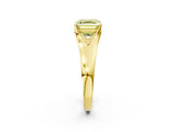 Yellow gold Fancy Yellow Asscher  Solitaire Diamond Ring with Cathedral Band and Four-Prong Setting_67