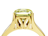 Yellow gold Fancy Yellow Asscher  Solitaire Diamond Ring with Cathedral Band and Four-Prong Setting_69