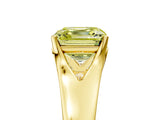 Yellow gold Fancy Yellow Asscher  Solitaire Diamond Ring with Cathedral Band and Four-Prong Setting_70
