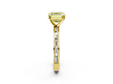 Yellow gold Fancy Yellow Asscher  Solitaire Diamond Ring with Channel-Set Baguette Band and Four-Prong Setting_19
