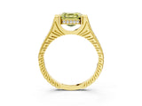 Yellow gold Fancy Yellow Asscher  Solitaire Diamond Ring with Channel Set Band and Bezel Prong Setting_59