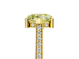 Yellow gold Fancy Yellow Asscher  Solitaire Diamond Ring with Channel Set Band and Bezel Prong Setting_61