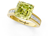 Yellow gold Fancy Yellow Asscher  Solitaire Diamond Ring with Channel-Set Band and Four-Prong Setting_20