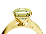 Yellow gold Fancy Yellow Asscher  Solitaire Diamond Ring with Channel-Set Band and Four-Prong Setting_23