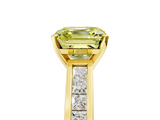 Yellow gold Fancy Yellow Asscher  Solitaire Diamond Ring with Channel-Set Band and Four-Prong Setting_24