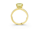 Yellow gold Fancy Yellow Asscher  Solitaire Diamond Ring with Channel Set Band and Six-Prong Setting_49