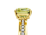 Yellow gold Fancy Yellow Asscher  Solitaire Diamond Ring with Channel Set Band and Six-Prong Setting_51