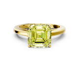Yellow gold Fancy Yellow Asscher  Solitaire Diamond Ring with Four-Prong Setting and Classic Band_20