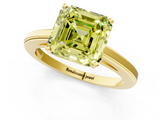 Yellow gold Fancy Yellow Asscher  Solitaire Diamond Ring with Four-Prong Setting and Classic Band_21