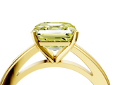 Yellow gold Fancy Yellow Asscher  Solitaire Diamond Ring with Four-Prong Setting and Classic Band_24