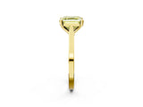 Yellow gold Fancy Yellow Asscher  Solitaire Diamond Ring with Four-Prong Setting and Tapered Band 2