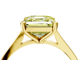Yellow gold Fancy Yellow Asscher  Solitaire Diamond Ring with Four-Prong Setting and Tapered Band 4